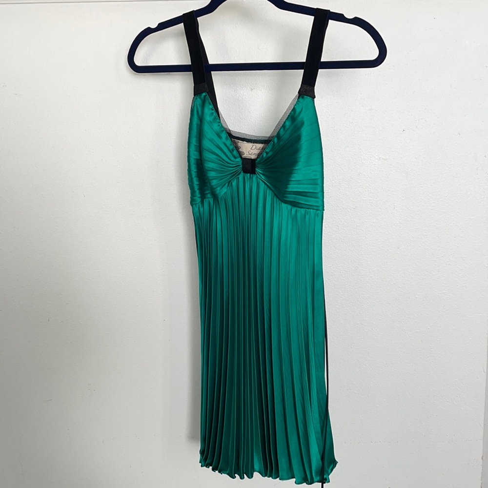 Green pleated dress